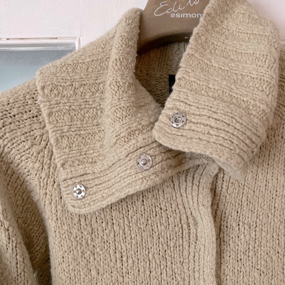 ❌SOLD❌MED•JACOB CONNEXION•WOOL BLEND SANDY BEIGE CARDIGAN• - Picture 8 of 9